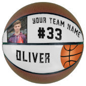 Aangepaste Speler Naam & Nummer Team Naam Foto Basketbal (Voorkant)