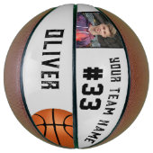 Aangepaste Speler Naam & Nummer Team Naam Foto Basketbal (Verticaal)