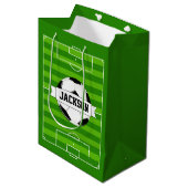 Aangepaste speler voor voetbalveld/teamnaam Sportp Medium Cadeauzakje (Voorkant Gekanteld)