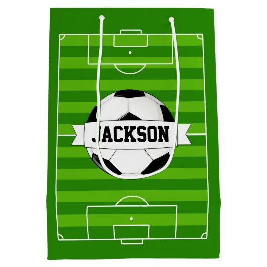 Aangepaste speler voor voetbalveld/teamnaam Sportp Medium Cadeauzakje (Achterkant)