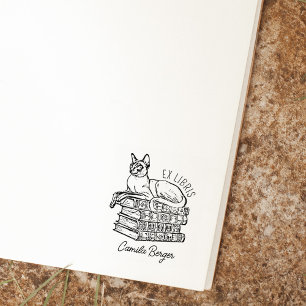 Aangepaste Sphynx Cat Bookplate Rubberstempel