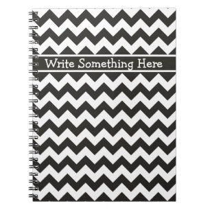 Aangepaste spiraal Notitieboek zwart-wit Chevrons
