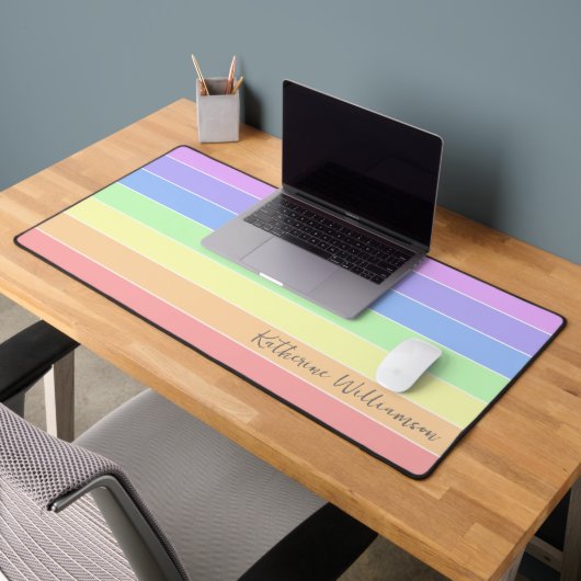 Aangepaste spoelbedekking regenboogkleurige strepe bureaumat (Kantoor 2)