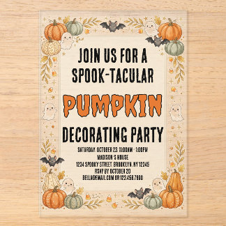 Aangepaste Spooktacular Pumpkin Feestje LIEF Hallo Acryl Uitnodigingen