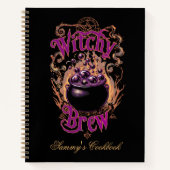 Aangepaste Spooky Halloween Black Cauldron Witch B Notitieboek (Voorkant)