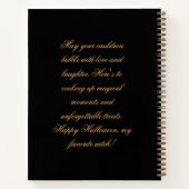 Aangepaste Spooky Halloween Black Cauldron Witch B Notitieboek (Achterkant)