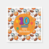 Aangepaste Sport 10e Verjaardag Party Servetten (Voorkant)