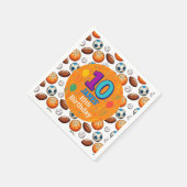 Aangepaste Sport 10e Verjaardag Party Servetten (Hoek)