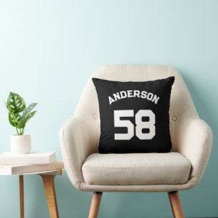 Aangepaste Sport Jersey Naam & Nummer Kussen