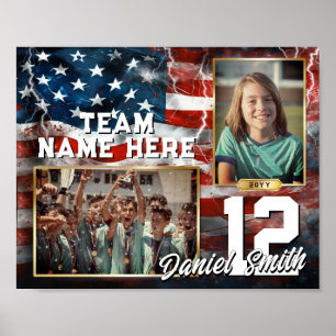 Aangepaste Sport Memory Mate Sjabloon Amerikaanse Poster