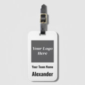 Aangepaste Sport Team Logo, Team & Speler Naam Bagagelabel (Voorkant (verticaal))