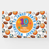 Aangepaste Sport Thema 10e Verjaardag Banner (Horizontaal)