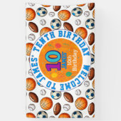 Aangepaste Sport Thema 10e Verjaardag Banner (Verticaal)