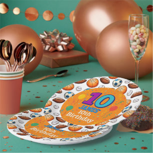 Aangepaste Sport Thema 10e Verjaardag Papier Borde Papieren Bordje