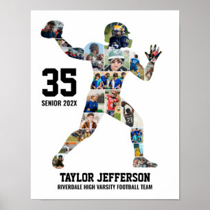 Aangepaste sportcollage met foto's van senior voet poster