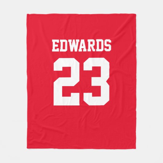 Aangepaste sporten genummerd met naam fleece deken (Voorkant)