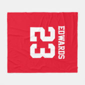 Aangepaste sporten genummerd met naam fleece deken (Voorkant (Horizontaal))