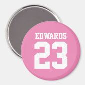 Aangepaste sporten genummerd met naam magneet (Voorkant / Achterkant)