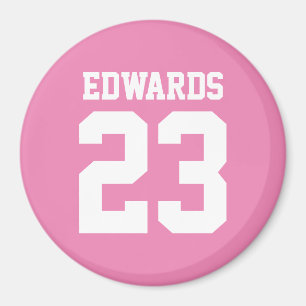 Aangepaste sporten genummerd met naam magneet