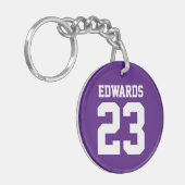 Aangepaste sporten genummerd met naam sleutelhanger (Voorkant Links)