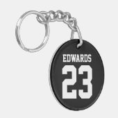 Aangepaste sporten genummerd met naam sleutelhanger (Voorkant Links)