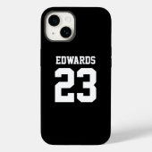 Aangepaste sportnummers met naam Case-Mate iPhone case (Achterkant)