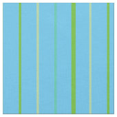 Aangepaste Spring Green Stripes op Sky Blue Patter Stof (Close Up)