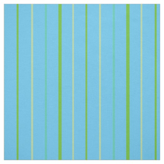 Aangepaste Spring Green Stripes op Sky Blue Patter Stof (Swatch)