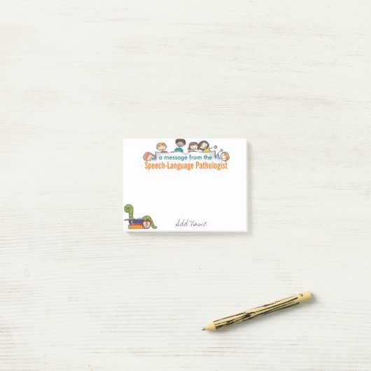 Aangepaste sprookjespatholoog sticky Notes (Op bureau)
