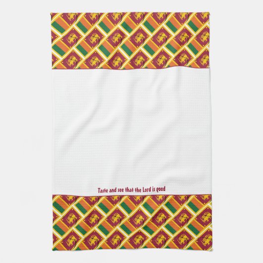 Aangepaste SRI LANKA keukenhanddoek (Verticaal)