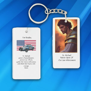 Aangepaste St. Michael Law Enforcement Gebed Sleutelhanger