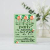 Aangepaste St Patricks Dag Verjaardagsfeestuitnodi Uitnodiging Briefkaart (Staand voorkant)