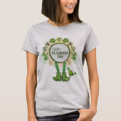 Aangepaste St. Patrick's Day Bird met Shamrock T-shirt (Voorkant)