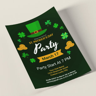 Aangepaste St. Patrick's Day Clubfeest Event Flyer