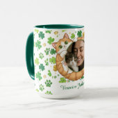 Aangepaste St. Patrick's Day Lucky Cat Fotobeker Mok (Voorkant links)