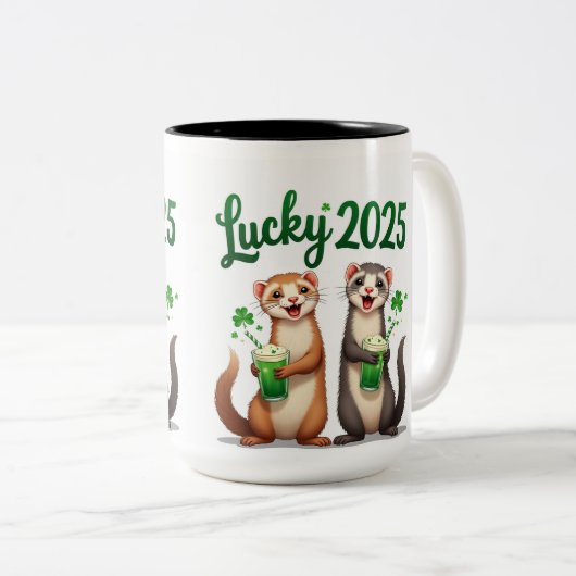 Aangepaste St. Patrick's Day Mok - Vier met twee (Voorkant rechts)