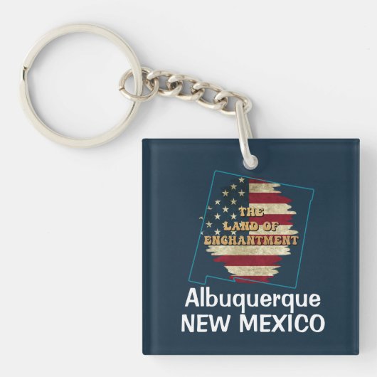 Aangepaste staat New Mexico Sleutelhanger (voorkant)