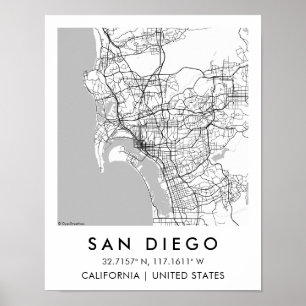 Aangepaste Stad San Diego Californië Poster
