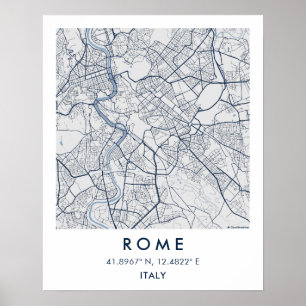 Aangepaste Stadkaart Rome Italië Muur Kunst Poster