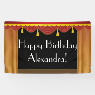 Aangepaste stage-gordijn voor theater Birthday Par Spandoek