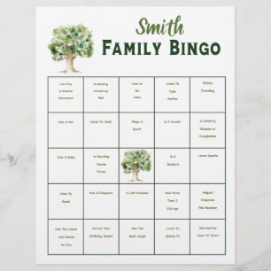 Aangepaste stamboom Bingo Regio Party Game