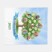 Aangepaste stamboom Fotonamen Erfgoed gift Fleece Deken (Voorkant (Horizontaal))
