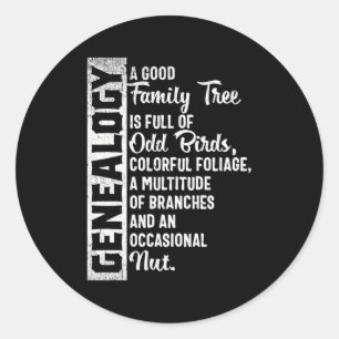Aangepaste stamboom genealogie voor genealoog ronde sticker