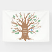 Aangepaste stamboom met bladeren en vogels spandoek (Horizontaal)