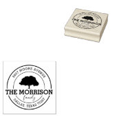 Aangepaste stamboom | Naam, retouradres Rubberstempel (Gestempeld)