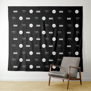 Aangepaste stap en herhaal 3 Sponsor White-logo's Wandkleed