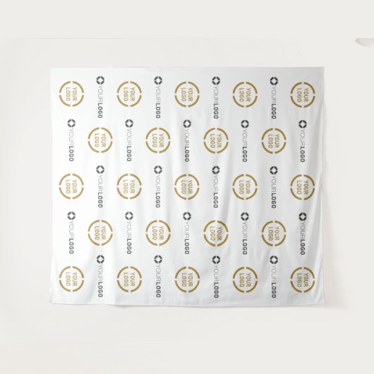 Aangepaste stap & Herhaal twee Logo Event Achtergr Wandkleed (Voorkant (horizontaal))