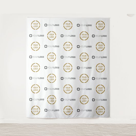 Aangepaste stap & Herhaal twee Logo Event Achtergr Wandkleed (Voorkant)