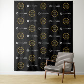 Aangepaste stap & Herhaal twee Logo Event Achtergr Wandkleed (In situ)