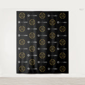 Aangepaste stap & Herhaal twee Logo Event Achtergr Wandkleed (Voorkant)